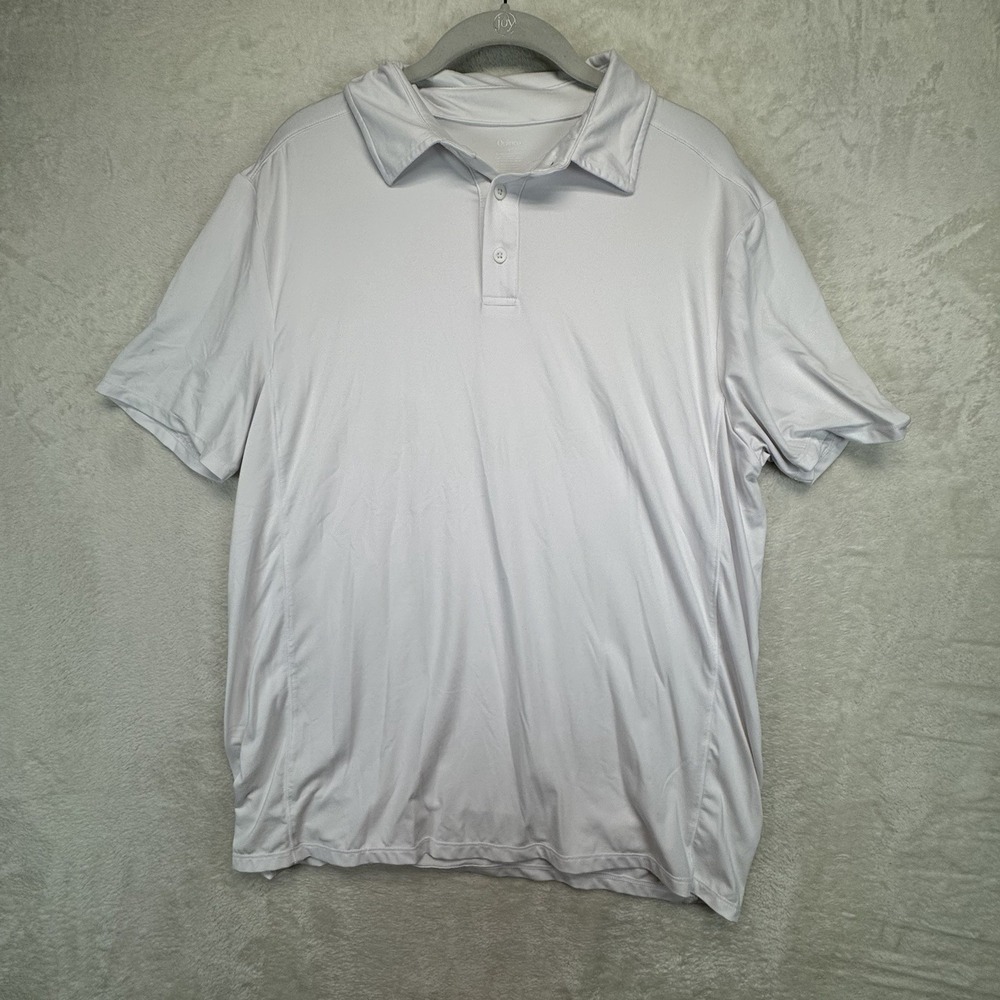 Quince Performance‎ Polo Shirt Men's M Ivory Stretch Knit Short Sleeve